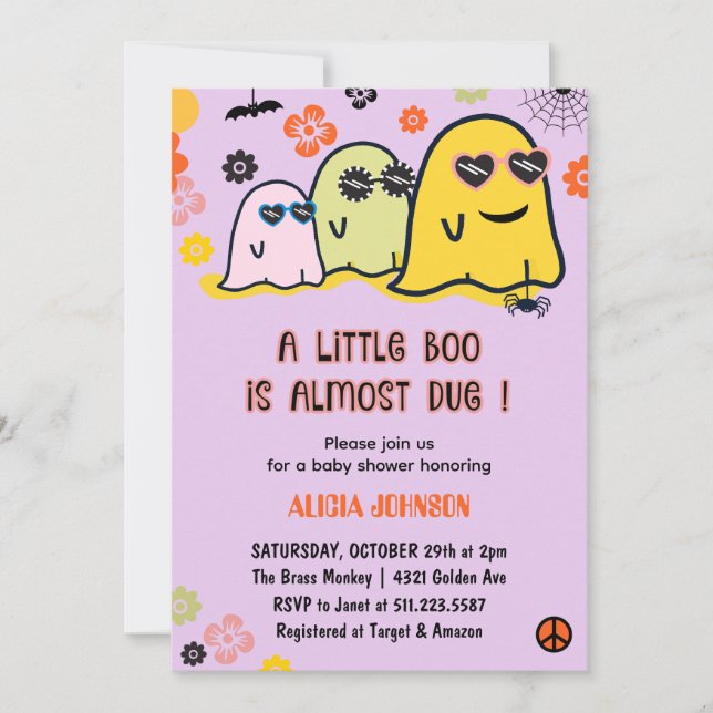 Halloween Baby Shower Invitations Filles (Devant)