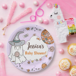 Halloween Baby Shower Little Boo Paper Plates