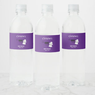 Halloween Baby Shower Little BOO Purple Water Bottle Label