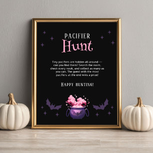 Halloween Baby Shower Pacifier Hunt Game Poster
