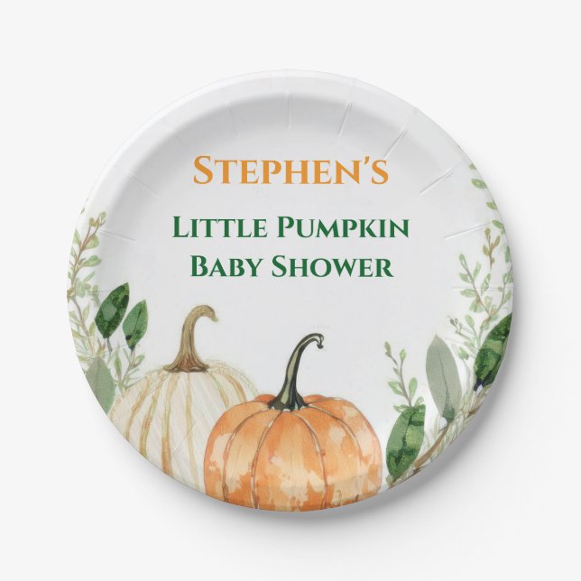 Halloween Baby Shower Paper Plates (Front)
