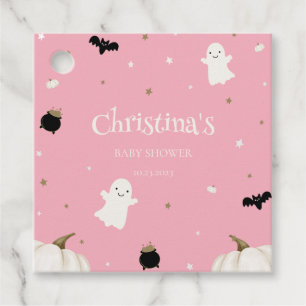 Halloween Baby Shower Pastel Pink  Favour Tags