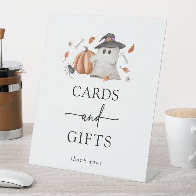 Halloween Baby Shower Pedestal Sign (In SItu)