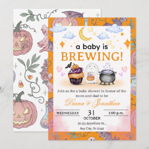 Halloween Baby Shower Personalized Invitation