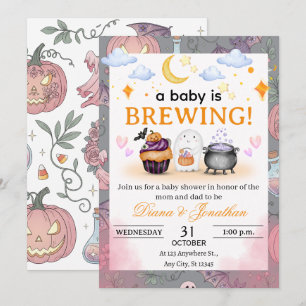 Halloween Baby Shower Personalized Invitation