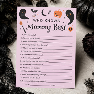 Halloween Baby Shower Who Knows Mommy Best Game Invitation