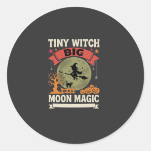 Halloween Baby Witch Moon Magic Classic Round Sticker