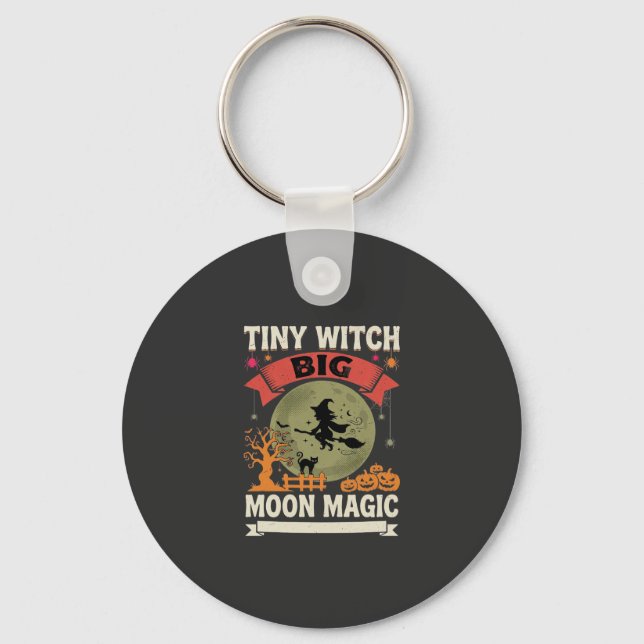 Halloween Baby Witch Moon Magic Keychain (Front)