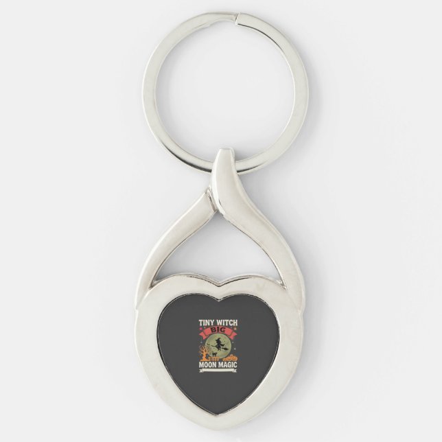 Halloween Baby Witch Moon Magic Keychain (Front)