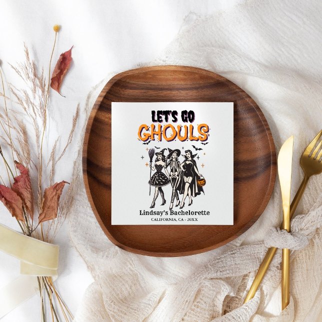 Halloween Bachelorette let's go ghoul Napkin (Creator Uploaded)