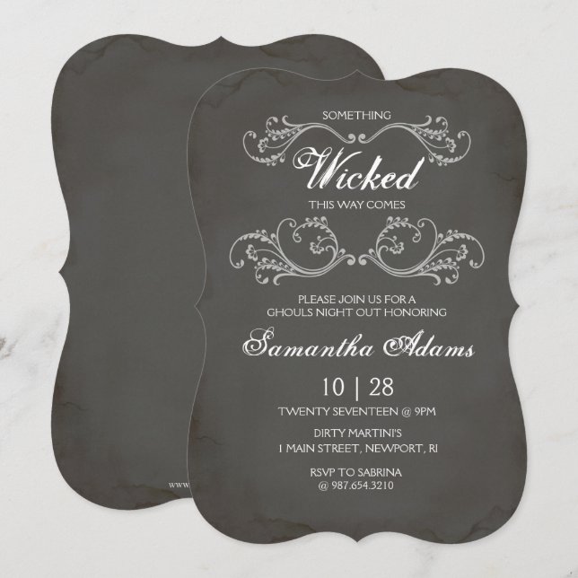 Halloween Bachelorette Party Invitation (Front/Back)