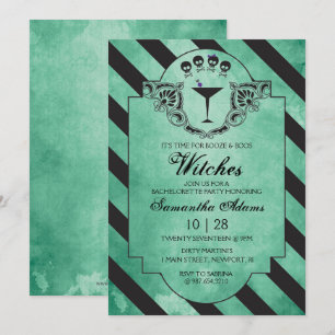 Halloween Bachelorette Party Invite - Green Goth