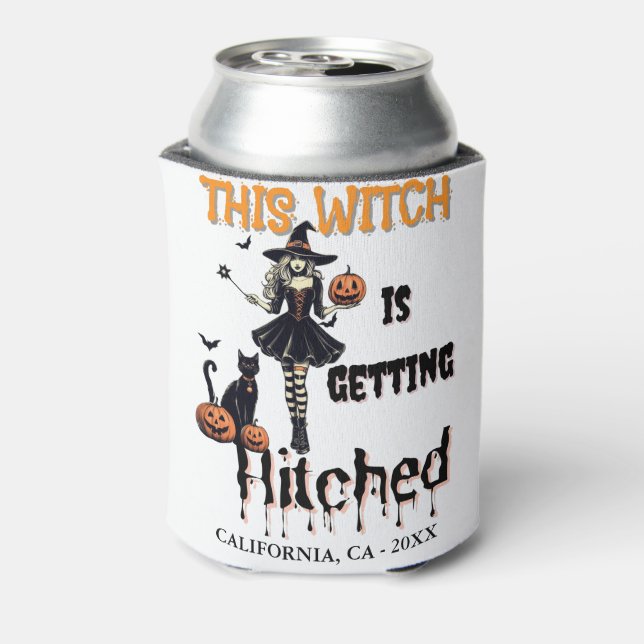 Halloween Bachelorette This Witch is Getting Hitch Can Cooler (Can Back)