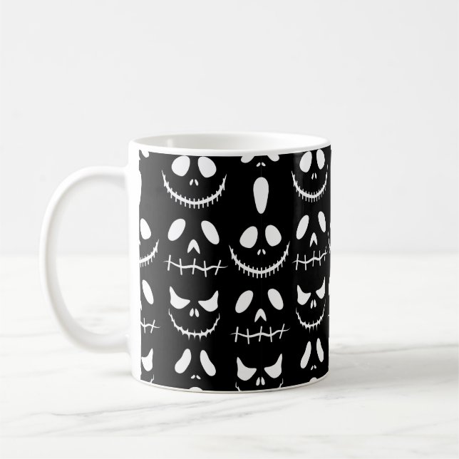 Halloween background. Seamless pattern with hallow Coffee Mug (Left)