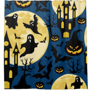 Halloween background. Seamless pattern with moons,