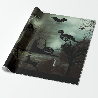 halloween background with haunted house,graves wrapping paper