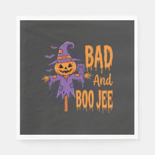 Halloween Bad And Boo Jee Scarecrow Graphic Napkin
