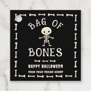 Halloween Bag Of Bones Favour Tags