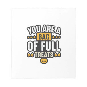 Halloween Bag Of Treats Vintage Vector Design_1 Notepad