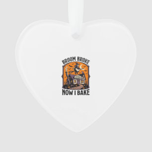 Halloween Baker Shirt Witch Broom Broke Design_1 Ornament