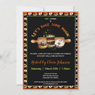 Halloween Baking Cookies Party Invitation