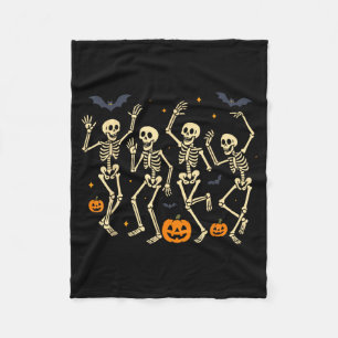 Halloween Ballet Costume Dancing Skeleton Spooky Fleece Blanket