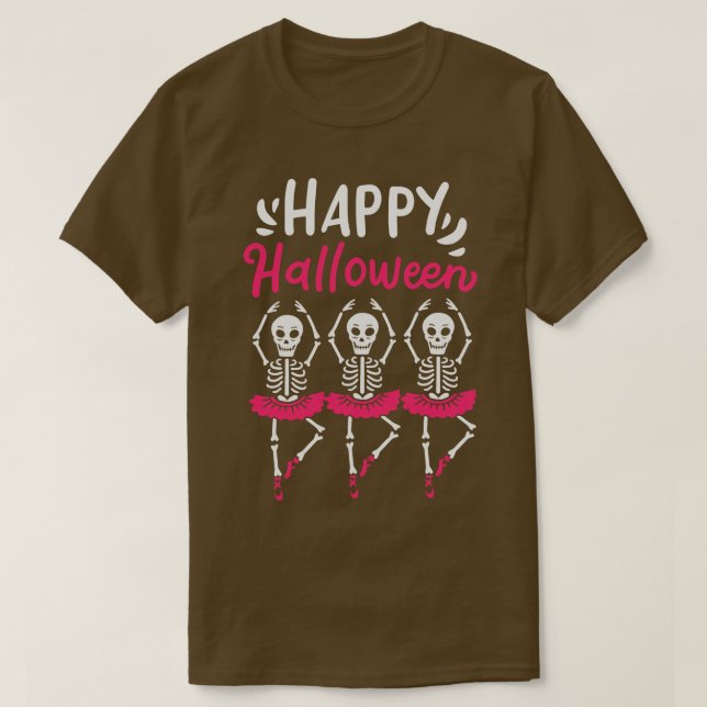 Halloween Ballet Dancer Skeleton Spooky  T-Shirt (Design Front)