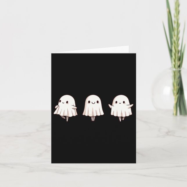 Halloween Ballet Ghost Ballet Dancer Spooky Dance  Card (Front)