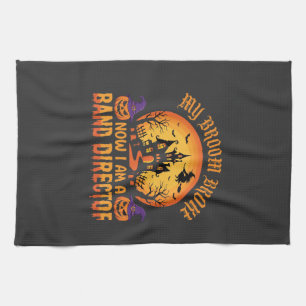 Halloween Band Director Witch Broom Haunted House  Kitchen Towel