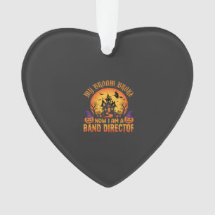 Halloween Band Director Witch Broom Haunted House  Ornament