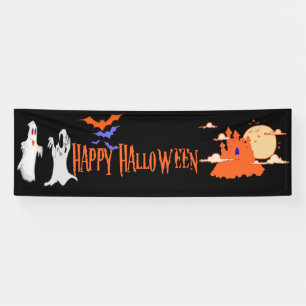 Halloween Banner   Haunted House, Bats , Ghosts