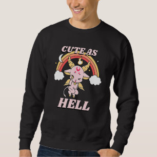 Halloween Baphomet Satan Cute As Hell Pastel Goth Sweatshirt
