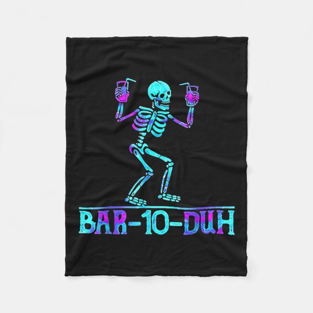 Halloween Bar 10 Duh Skeleton Drinking Costume  Fleece Blanket (Front)
