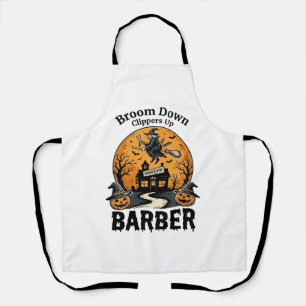 Halloween Barber Shirt Witchy Haunted Salon Pun_1 Apron