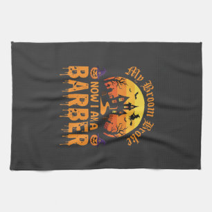 Halloween Barber Witch Broom Broke Haunted House D Kitchen Towel