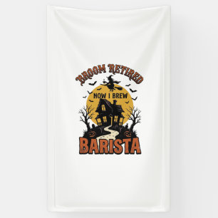 Halloween Barista Shirt Funny Witch Coffee Pun Des Banner