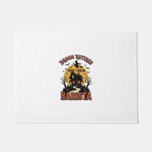 Halloween Barista Shirt Funny Witch Coffee Pun Des Doormat