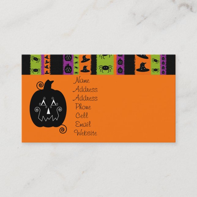 Halloween barre la carte de profil (Devant)