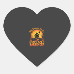 Halloween Bartender Haunted House Witch Pumpkin De Heart Sticker