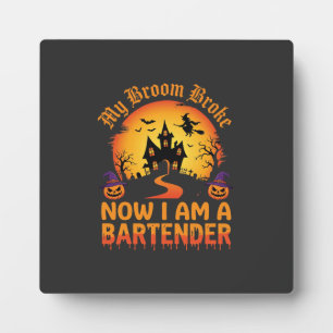 Halloween Bartender Haunted House Witch Pumpkin De Plaque