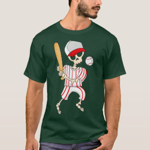 Halloween Baseball Skeleton Baseball Skeleton Hall T-Shirt
