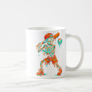 Halloween Baseball Skeleton Ice Cream Drip Basebal Coffee Mug