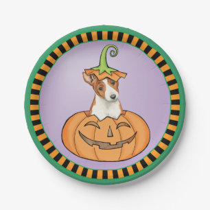 Halloween Basenji Paper Plate