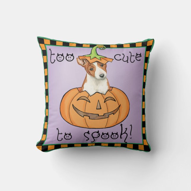 Halloween Basenji Throw Pillow (Front)
