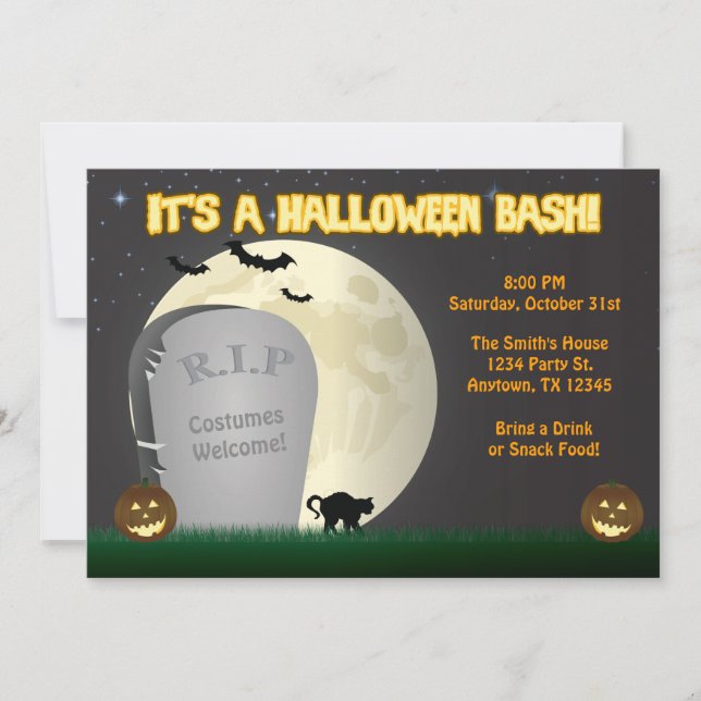 Halloween Bash Party Invitation (Front)