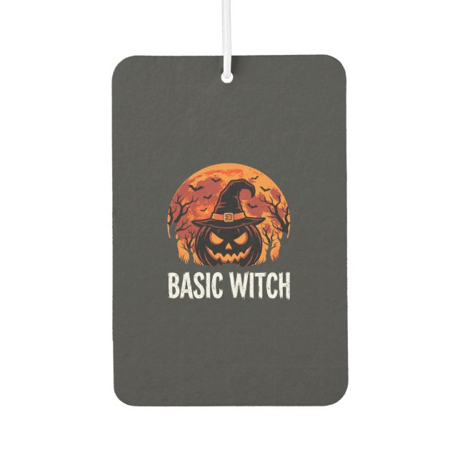 Halloween Basic Witch Pumpkin Moon Graphic Air Freshener (Front)