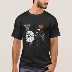 Halloween Basketball Kids Toddler Skeleton Basketb T-Shirt