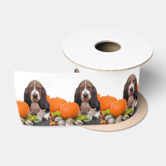 Halloween Basset hound 3" satin ribbon