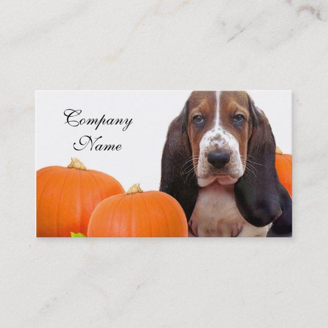 Halloween Basset Hound Business Card (Front)