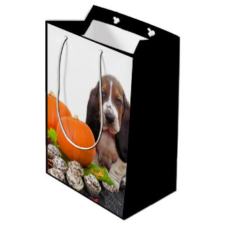 Halloween Basset Hound  medium Gift Bag